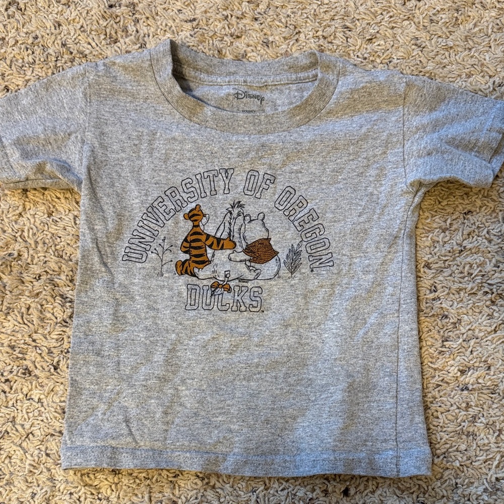 Disney Gray Kids T-Shirt with University of Oregon Ducks Design
